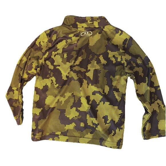 Boys Kids Youth Under Armour Long Sleeve Zip Pullover Shirt Yellow Gray 2T - Picture 3 of 4